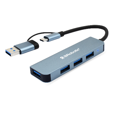 Imagen 1 del producto “Hub Conector DUAL Tipo USB A C - V3.0, 4 en 1, /4 USB/ 6005460 BROBOTIX ”