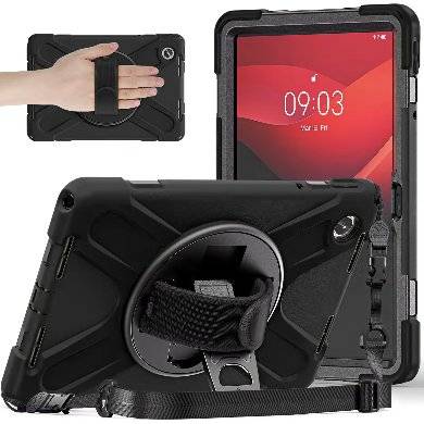 Imagen 1 del producto “FUNDA PROTECTOR C/CORREA USO RUDO Y GIRO 360° P/LENOVO M11 TB-330FU/ TB-331FC - BROBOTIX, 6007259 ”