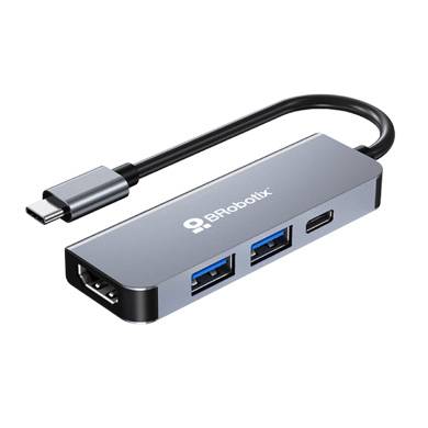 Imagen 1 del producto “DOCKING STATION USB C - 4 EN 1, 1 PUERTO HDMI / 2 PUERTOS USB V3.0 / 1 PUERTO USB TIPO C, BROBOTIX, 6006221 ”