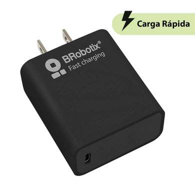 Imagen 1 del producto “Cargador Carga Rápida - USB V3.0 20W, 1 Puerto Tipo C, Negro, 6006627, BROBOTIX ”