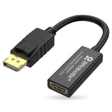 Imagen 1 del producto “ADAPTADOR DISPLAYPORT MACHO A HDMI HEMBRA - 15CM, COLOR NEGRO, BROBOTIX 406641 ”