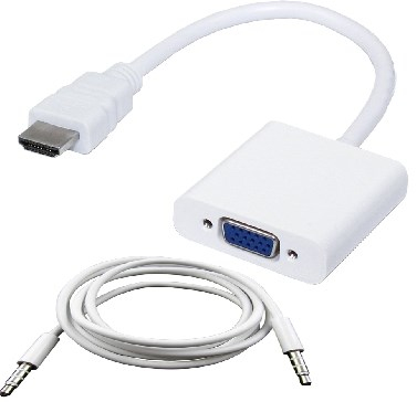 Imagen 1 del producto “Convertidor  HDMI a VGA BROBOTIX 110964B - HDMI, VGA, Macho/hembra, Color blanco ”