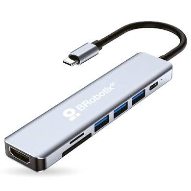 Imagen 1 del producto “DOCKING 7 EN 1: CONECTOR USB TIPO C A HDMI 4K30HZ - 3 PUERTOS USB TIPO A 3.0, LECTORES SD/TF Y USB TIPO C, PD 100W, BROBOTIX 406979 ”