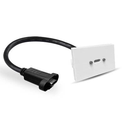 Imagen 1 del producto “INSERTO LíNEA ÉLITE USB TIPO C HEMBRA-HEMBRA PARA TAPAS ARMABLES - BROBOTIX 406399 ”