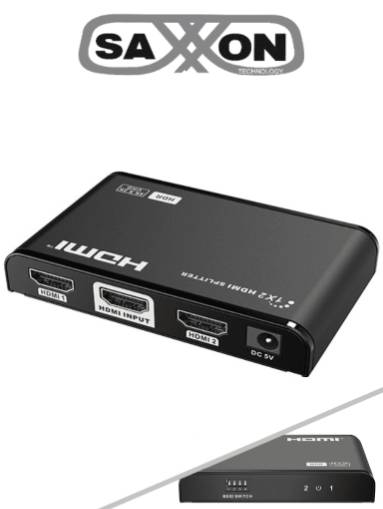 Imagen 1 del producto “SAXXON LKV312HDR-V2.0 - Divisor de Video HDMI 4K de 1 Entrada y 2 salidas/ Soporta Resolución 4Kx2K @30Hz/ 1080P Full HD/ Distancia de 10 Metros en Entrada - ”
