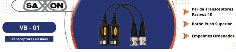 Imagen 1 del producto “SAXXON VB - 01 Par de Transceptores Pasivos 4K 8MP Video Baluns - Botón Push Superior, Empalmes Ordenados, 4K hasta 150m, 4MP a 200m, 1080p hasta 250m ”