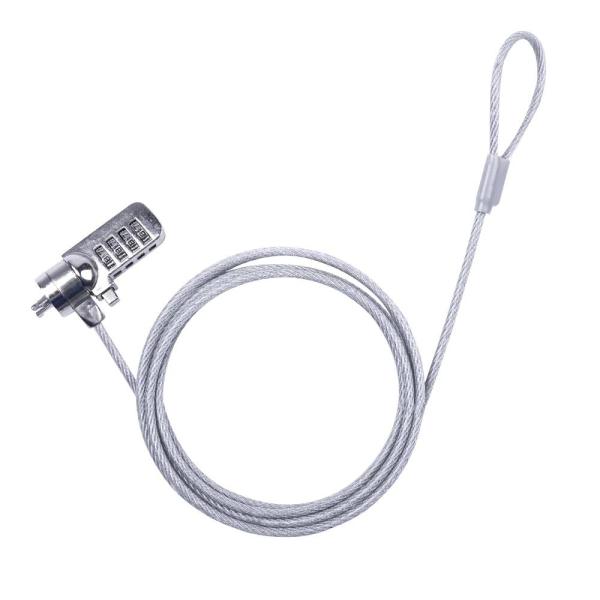 Imagen 1 del producto “CANDADO DE COMBINACIÓN PARA LAPTOP TIPO T LONGITUD DE CABLE 1.8 MTS GROSOR DEL CABLE 4mm - ”