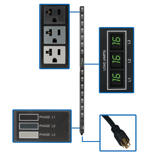 Imagen 1 del producto “PDU TRIPP-LITE PDU3MV6L2120LV - Metered, 0U, Vertical, Acero ”
