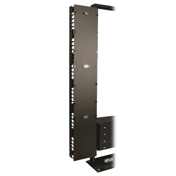 Imagen 1 del producto “Organizador de Cable Vertical de Alta Capacidad - 30.48 cm [12 pulgadas] - Ducto de peine doble con tapa SRCABLEVRT12 ”