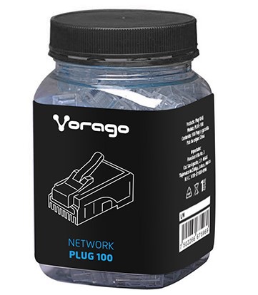 Imagen 1 del producto “Plugs de Red VORAGO PLUG-100 - RJ-45, Transparente, CAT 5e ”