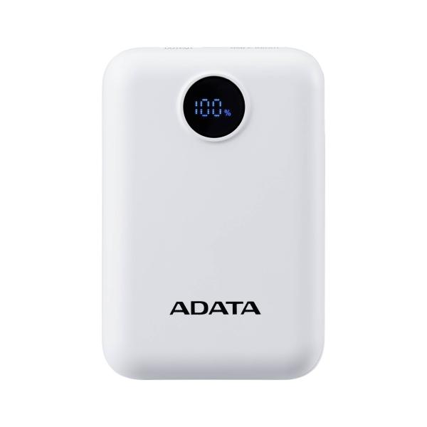 Imagen 1 del producto “PowerBank ADATA C100 de 10 - 000 mAh. Carga simultánea de 2 dispositivos. Con indicador LED de carga. Color BLANCO. PC10022-12WH ”