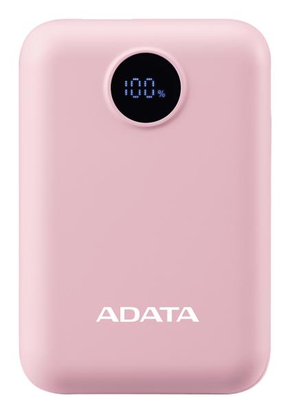 Imagen 1 del producto “PowerBank ADATA C100 de 10 - 000 mAh. Carga simultánea de 2 dispositivos. Con indicador LED de carga. Color ROSA. PC10022-12PK ”