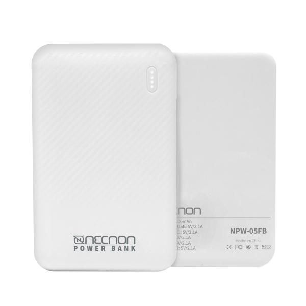 Imagen 1 del producto “POWERBANK NPW-05FB Necnon 5000mAh CARGA 2.1A 1 A 2 CARGAS - ”