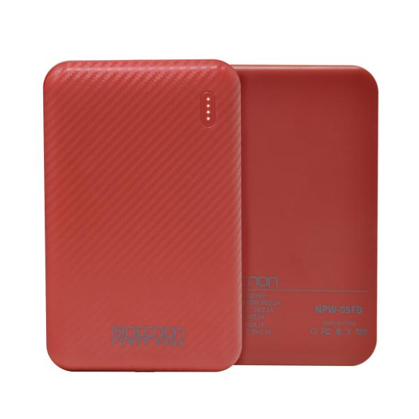 Imagen 1 del producto “POWERBANK NPW-05FB Necnon 5000mAh CARGA 2.1A 1 A 2 CARGAS INDICADOR LED ENTRADA Y SALIDA TIPO C ROJO CARGA ACELERADA NBPB0502FB - ”