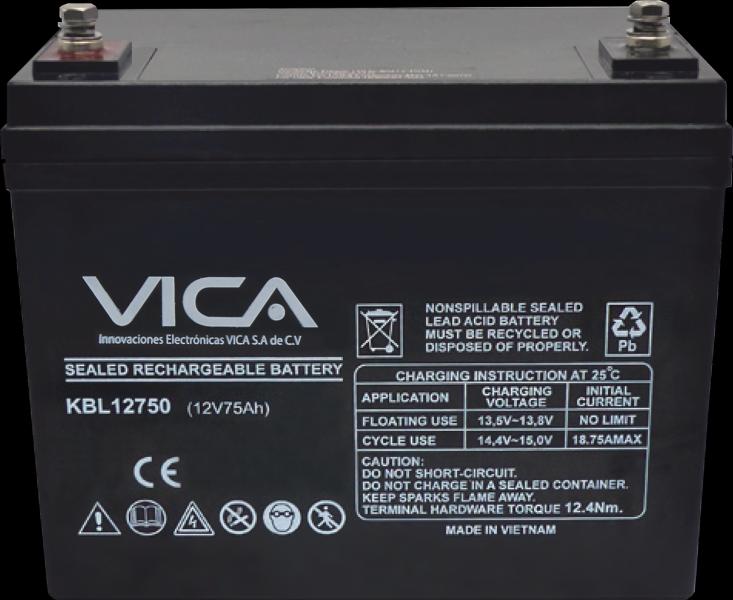 Imagen 1 del producto “Bateria de reemplazo VICA 12V/75A - Tipo de acumulador: Plomo/Paquete sellado libre de mantenimiento - Tiempo de vida útil 5 años aprox - ”