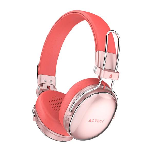 Imagen 1 del producto “Audífonos Inalámbricos Bluetooth Luxe Chic HP710 Acteck Elite Series Duración de batería hasta 30h - Color Salmon. AC-940894 ”
