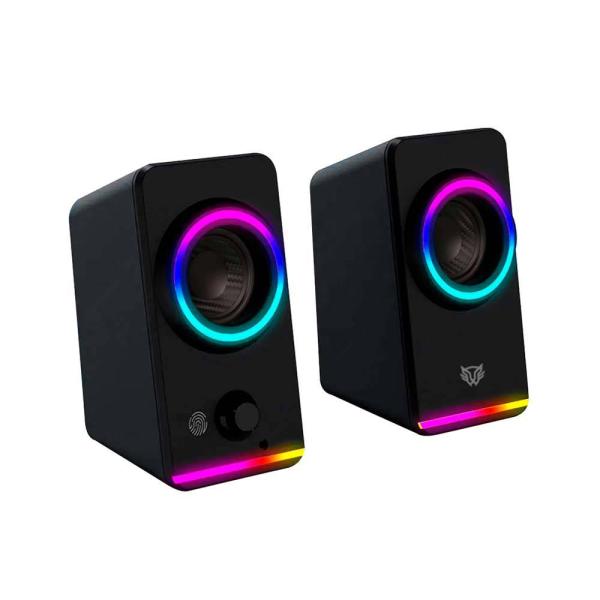 Imagen 1 del producto “Bocinas 2.0 Gamer Glimm Style BG565 Balam Rush Conexión Bluetooth/Auxiliar - Controlador Touch, iluminación LED 3 modos, 10w RMS ”