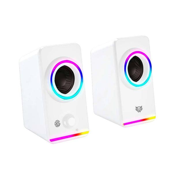 Imagen 1 del producto “Bocinas 2.0 Gamer Glimm Style BG565 Balam Rush Conexión Bluetooth/Auxiliar - Controlador Touch, iluminación LED 3 modos, 10w RMS. Sonido estéreo, Alimentaci ”