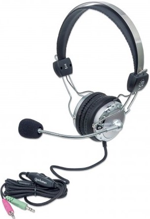 Imagen 1 del producto “175517 Audífonos Estéreo - Micrófono con extensión metálica flexible y Diadema de acero inoxidable. ”