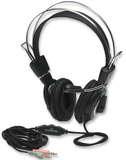 Imagen 1 del producto “175555 Audífonos Estéreo Clásicos - Micrófono con extensión metálica flexible para el micrófono y control de volumen ”