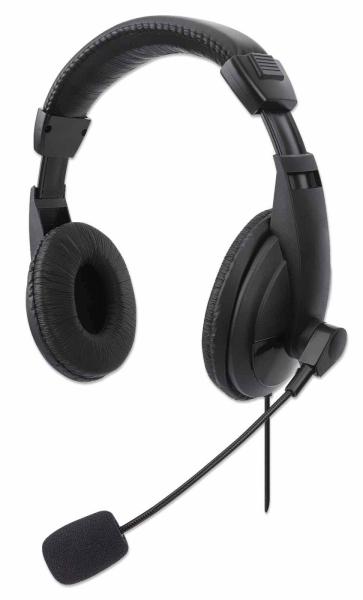 Imagen 1 del producto “179843 Audífonos estéreo USB - Diseño liviano de audífonos, cable con conexión USB-A, controles integrados, micrófono ajustable ”
