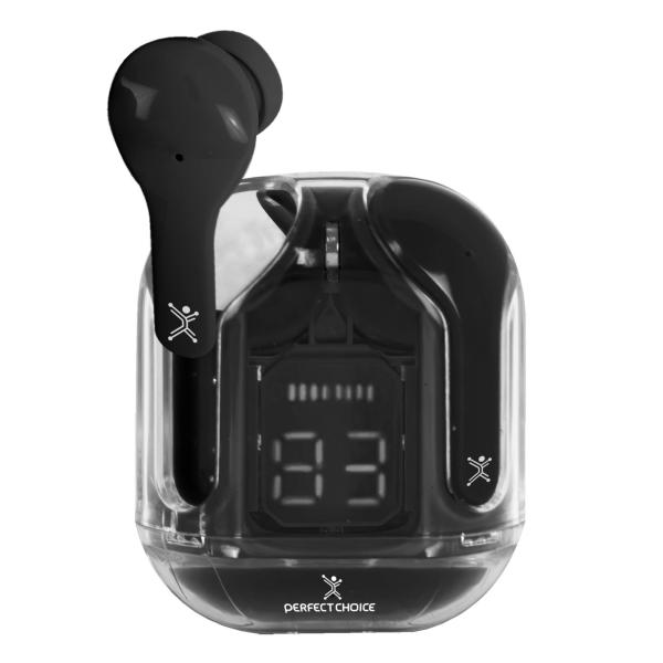 Imagen 1 del producto “Audífonos Inalámbricos Bluetooth Transparentes ClearBeat Color Negro | PERFECT CHOICE - ”