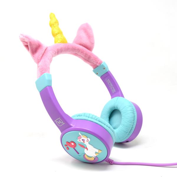 Imagen 1 del producto “AUDIFONOS ON-EAR ALAMBRICOS KIDS VOLUMEN SEGURO A 95DB 3.5 MML SALIDA AUDIO 3.5MML HIPOALARGENICO NO TOXICO UNICORN LILA - ”