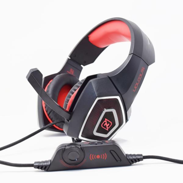 Imagen 1 del producto “HEADSET GAMING OVER-EAR NBHG DRAGON LED ALAMBRICO DIADEMA FLEXIBLE CON VIBRACION MICROFONO 3.5MM USB PC CONSOLAS CELULAR C/ADAPTADOR ROJO - ”