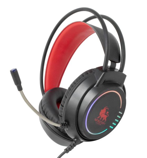 Imagen 1 del producto “AUDIFONOS HEADSET GAMING OVER-EAR NBHG KIMERA RGB ALAMBRICO 3.5MM USB PC CONSOLAS CELULAR MICROFONO FLEXIBLE INC ADAPTADOR ROJO - ”