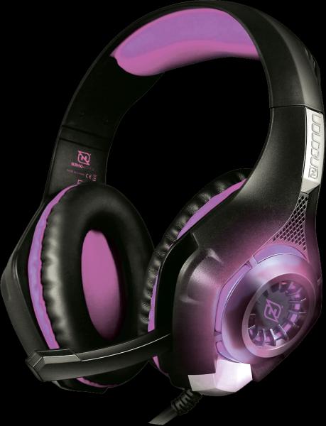 Imagen 1 del producto “HEADSET GAMING OVER-EAR NBHG VIPER LED ALAMBRICO  DIADEMA FLEXIBLE MICROFONO 3.5MM USB PC CONSOLAS CELULAR INC ADAPTADOR MEGABASS FUCSIA - ”