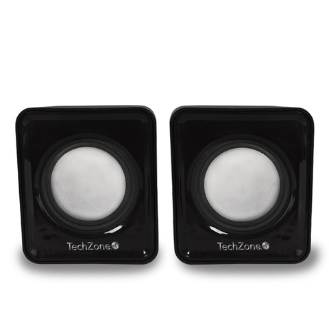 Imagen 1 del producto “Sistema de bocinas TechZone 2.0 con conexión 3.5mm - ideal para laptop o pc.1 año de garantía. ”