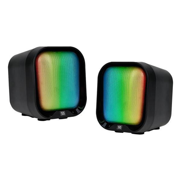 Imagen 1 del producto “Bocina Vorago SPK-109 8 modos de iluminación RGB - Tamaño compacto con 2W RMS cada bocina ”