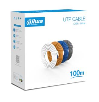 Imagen 1 del producto “Bobina de 100 Mts de Cable UTP Cat6/ 100  Cobre/ Color Blanco/ Cubierta Retardante de Flama con Certificación CE CPR Eca/ Ideal para Video y Redes NB - ”