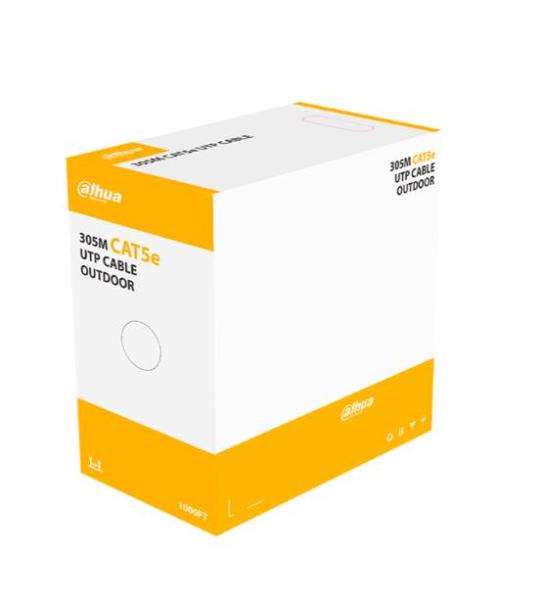 Imagen 1 del producto “Bobina De Cable Utp Para Exterior Dh-pfm920-5eu-c Cat5e/ 100  Cobre/ 305 Metros/ Color blanco/ Cubierta exterior Mdpe/ Cumple Con Estandares Ansi/tia 568-c - ”