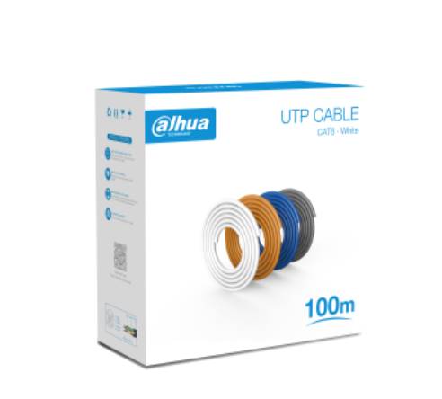 Imagen 1 del producto “Bobina De 100 Mts De Cable Utp DH-PFM920I-6U-C-100-white Cat6/ Aluminiem/ Color Blanco/ Cubierta Retardante De Flama Con Certificacación Ansi/ Ul Cm/ Ideal - ”