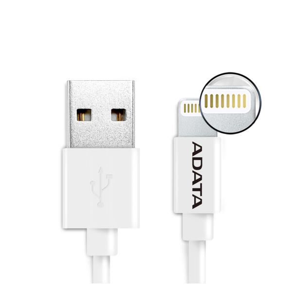 Imagen 1 del producto “Cable Lightning ADATA AMFIPL-1M-CWH  ADATA AMFIPL-1M-CWH - USB, Lightning, Blanco ”