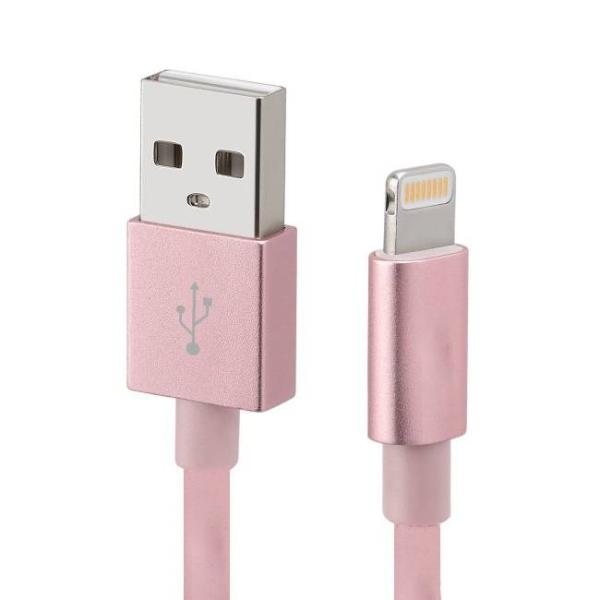 Imagen 1 del producto “Cable USB A a LIGHTNING - color rosa. 1 metro de largo. Alta resistencia de materiales y carga rápida DB-G-USBLR ”