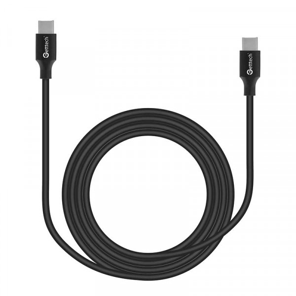 Imagen 1 del producto “GETTTECH CABLE USB C A USB C VELOCIDAD DE TRANSFERENCIA RAPIDA - 2 METROS, COMPATIBLE CON DIFERENTES DISPOSITIVOS, COLOR NEGRO MOD. GCU-UCQC-01 ”