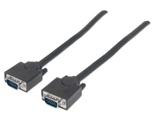 Imagen 1 del producto “311748 Cable SVGA HD15 macho a HD15 macho - de 3.0m Color Negro, Completamente blindado para reducir la interferencia EMI. ”