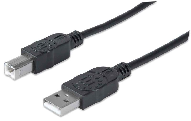 Imagen 1 del producto “333368 Cable para Dispositivos USB B de Alta Velocidad.  USB 2.0 - A macho/ B macho, 480 Mbps, 1.8 m, Negro ”