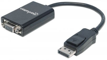 Imagen 1 del producto “151962 Convertidor de Diplayport a VGA; DisplayPort Macho a VGA HD15 Hembra - 15 cm activo color Negro. ”