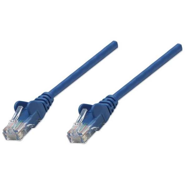 Imagen 1 del producto “Cable de red UTP - Cat6, 1.5m (5ft), 100  Cobre, Contactos chapa de oro, Cable Patch Azul INTELLINET 342582 ”
