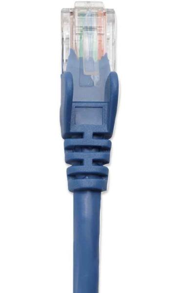 Imagen 1 del producto “Cable de red UTP - Cat6, .5m (1.5ft), 100  Cobre, Contactos chapa de oro, Cable Patch Azul INTELLINET 342568 ”