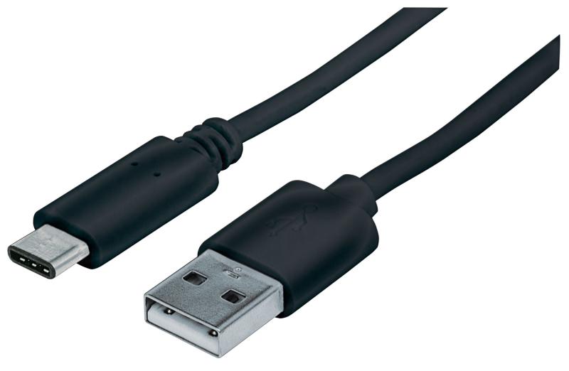 Imagen 1 del producto “353298 Cable USB A a USB C - Largo 1m Color Negro. USB 2.0 estándar-A macho a USB C macho. ”