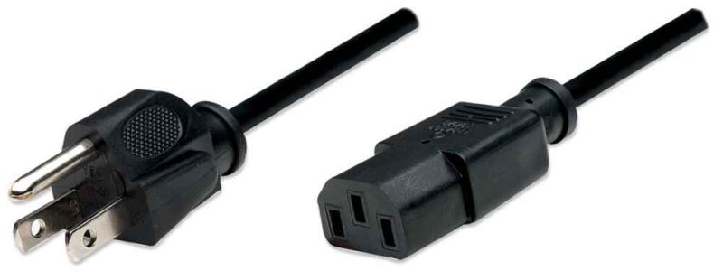 Imagen 1 del producto “Cable de alimentación estándar para PC MANHATTAN - Macho/Hembra 1, 8 m, Negro. ”