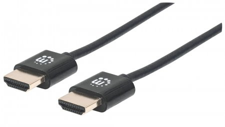 Imagen 1 del producto “Cable HDMI 2.0 - Alta Velocidad con Ethernet ULTRADELGADO 4K@60Hz MANHATTAN 394369, 1, 8 m, Macho, Negro ”