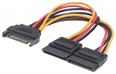 Imagen 1 del producto “354554 Cable Y de alimentación SATA - Alimenta 2 drivers SATA con un cable de energía SATA, Largo 15cm ”