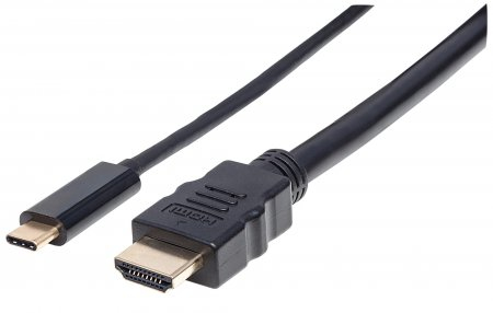 Imagen 1 del producto “Cable USB MANHATTAN 151764 - USB C, HDMI, Macho/Macho, 2 m, Negro ”