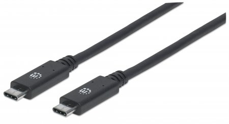 Imagen 1 del producto “Cable USB Tipo C MANHATTAN USB-C macho a USB-C macho - USB C, USB C, Macho/Macho, 1 m, Negro ”