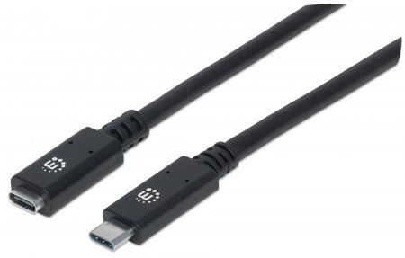 Imagen 1 del producto “Cable de extensión USB Tipo C  MANHATTAN 355230 - USB C, USB C, Macho/hembra, 0, 5 m, Negro ”